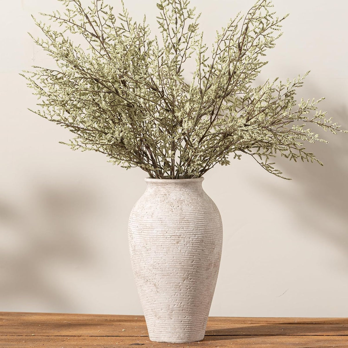 Ceramic Flower Vase Home Decor - Large Tall Farmhouse Table Vases Rustic Vintage Living Room