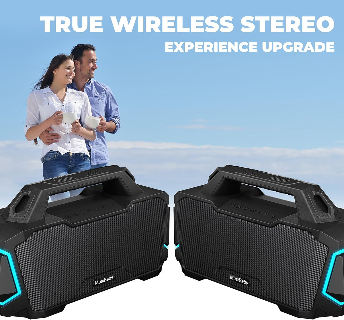Bluetooth Speaker,Musibaby M1 Portable Bluetooth Speakers:Loud Stereo Sound with Subwoofer,Deep