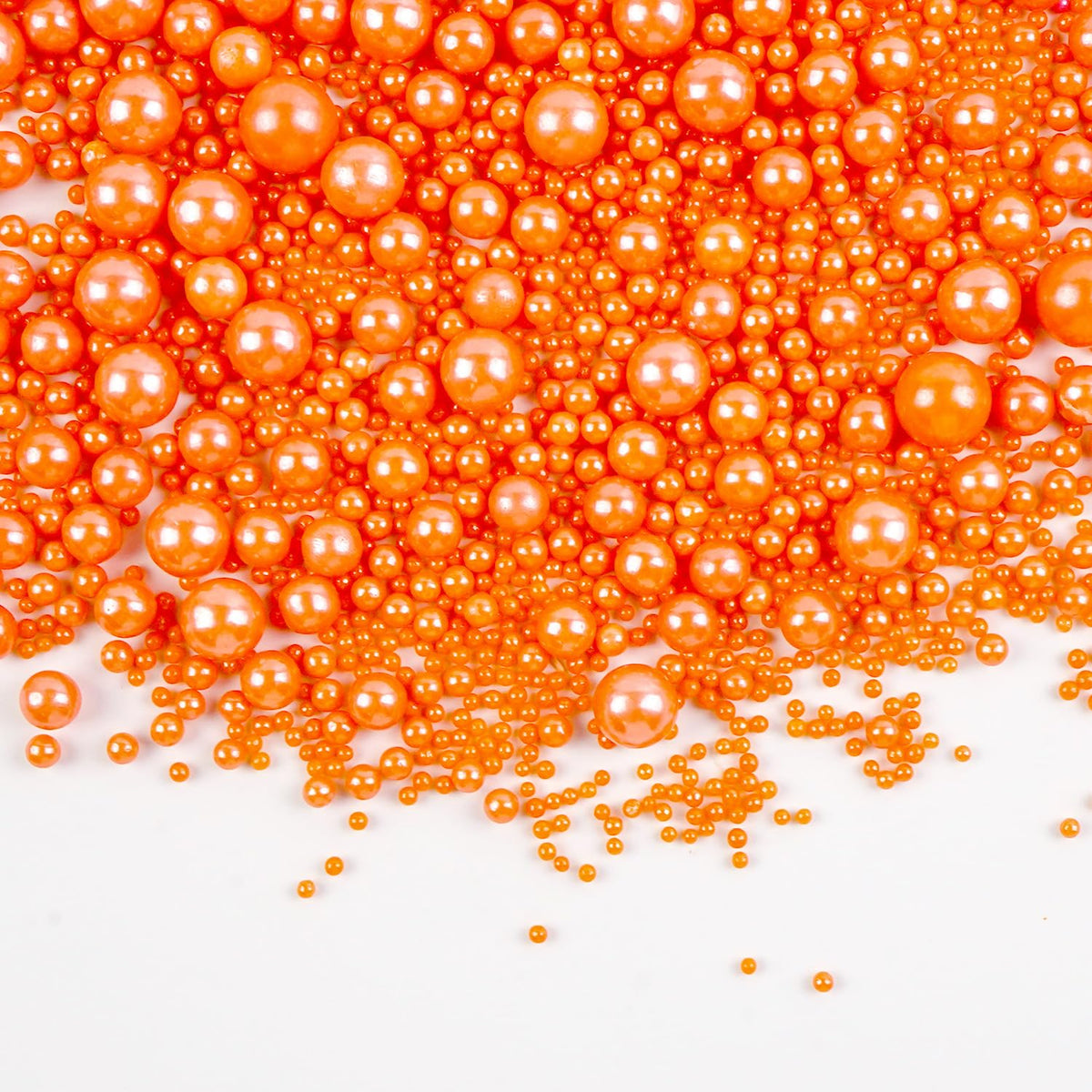 Edible Orange Pearl Sugar Sprinkles, Edible Sugar Sprinkles, Pearls for Cake Decorating, Ice Cream