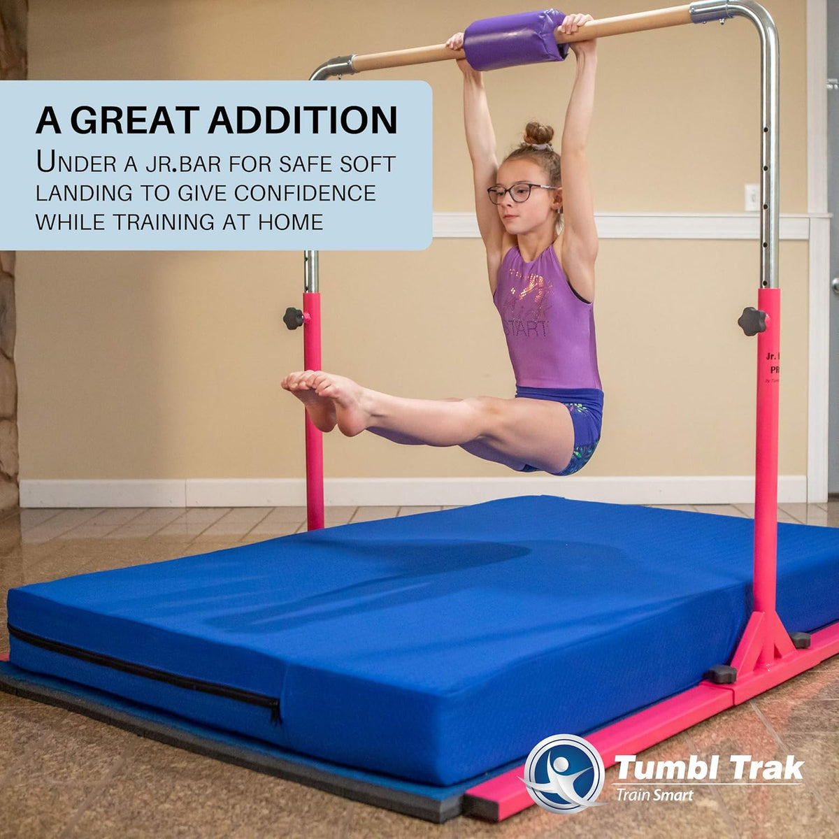Tumbl Trak Home Practice Mat, 4 ft x 6 ft x 6 in, Soft Pillow Mat, Thick Gymnastics Landing Mat for