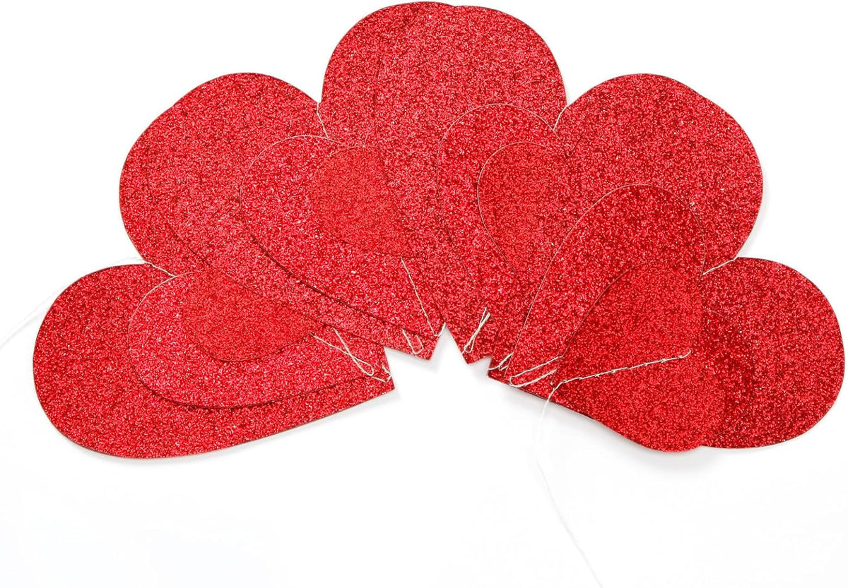 Party Decorations Red Heart-Garland - 52ft Special Night Galentines Hanging Streamers Banner,Girl