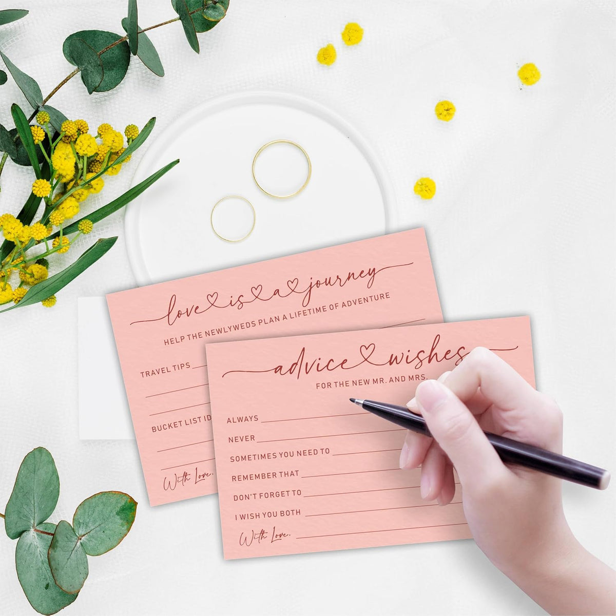Wedding Advice Cards -Pack Of 30 Wishes For The New Mr & Mrs Wedding,Love Is A Journey Cards