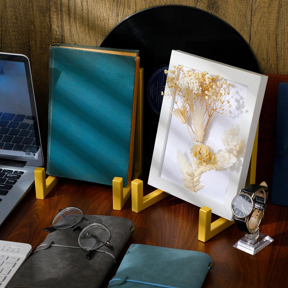 Sweetude 2 Pcs Large Plate Stands for Display Metal Frame Plate Holder Display Stand Decorative
