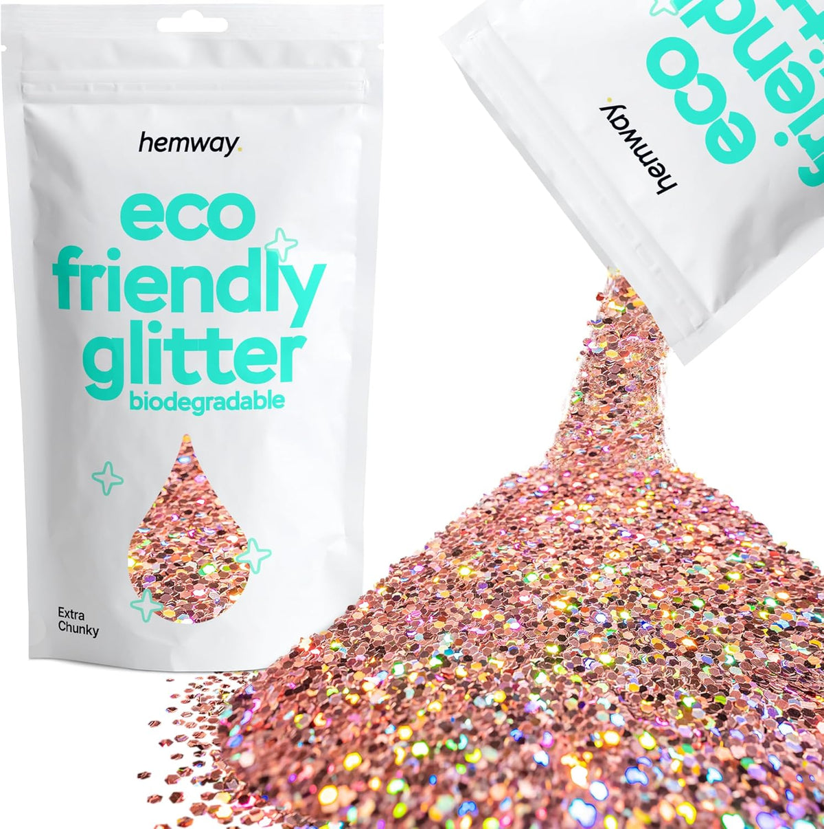 Hemway Eco Friendly Biodegradable Glitter 100g / 3.5oz Bio Cosmetic Safe Sparkle Vegan for Face