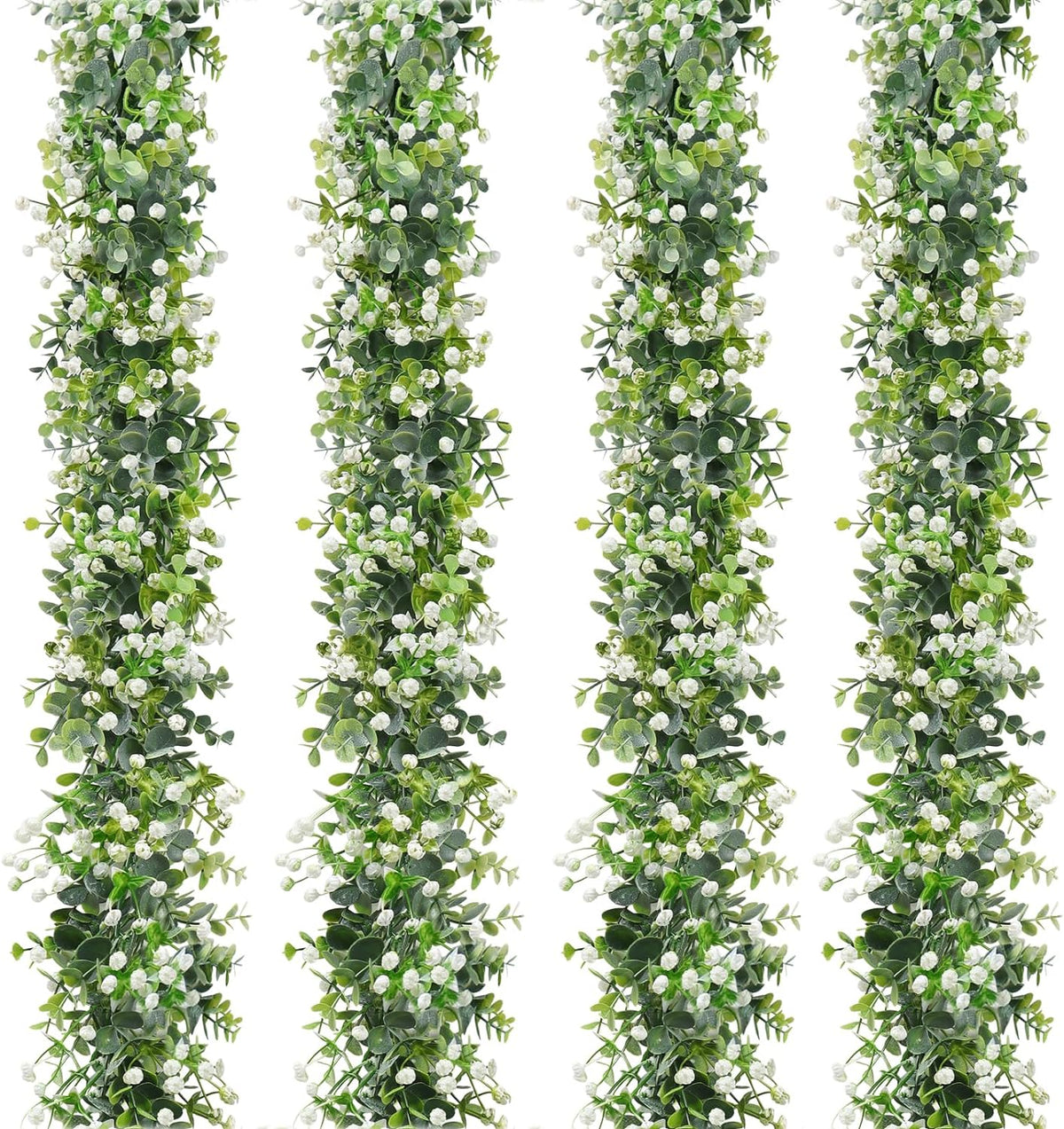 SOMYTING Artificial Eucalyptus Garland 4 Packs 6Ft Faux Eucalyptus Garlands Eucalyptus Leaves Table