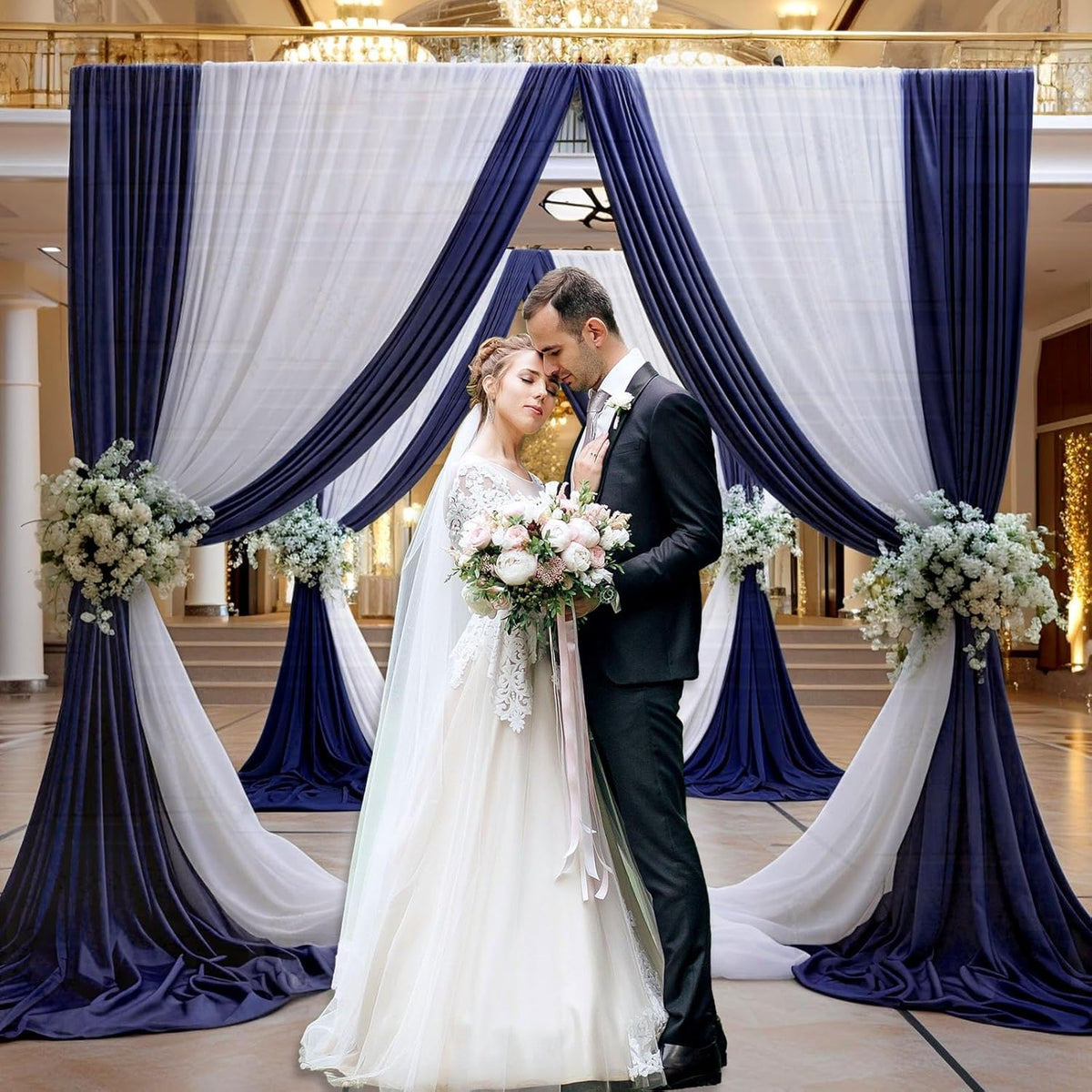 10 x 10 Feet Navy Blue Backdrop Curtain for Partie, Background Curtains for Photoshoot, Birthday