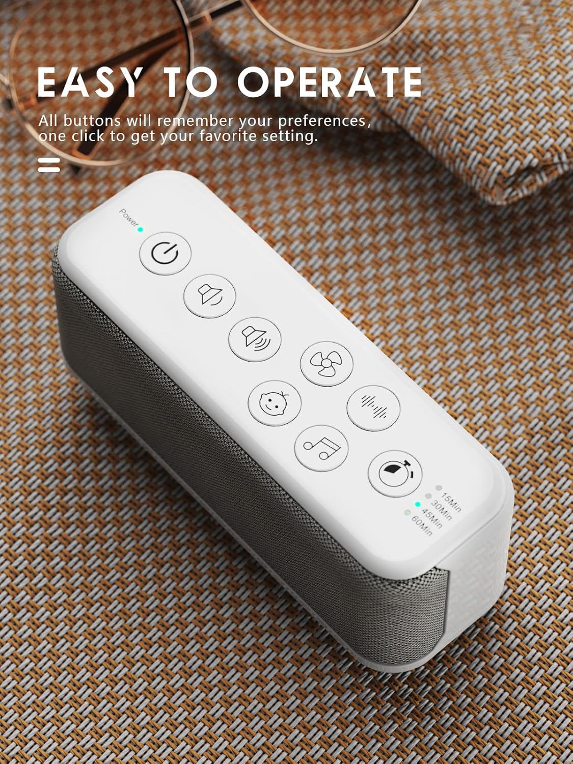 OnLyee White Noise Machine for Office Privacy & Noise Canceling, USB Rechargeable Sound Machine for