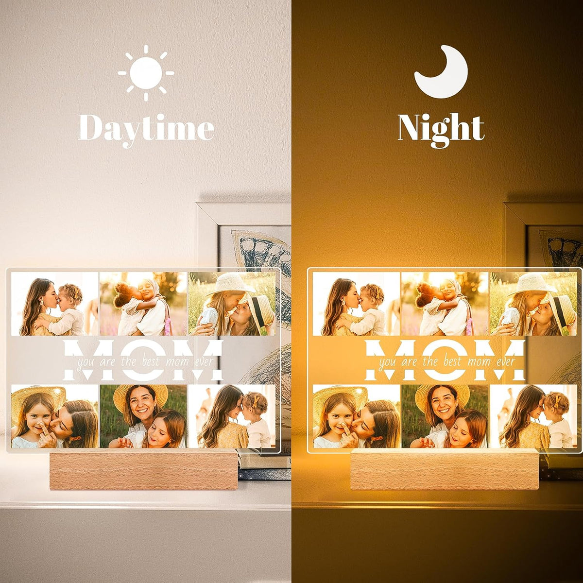 Personalized Gifts for Mom from Daughter Son, Custom Picture Frames with Photos, Customized Photo