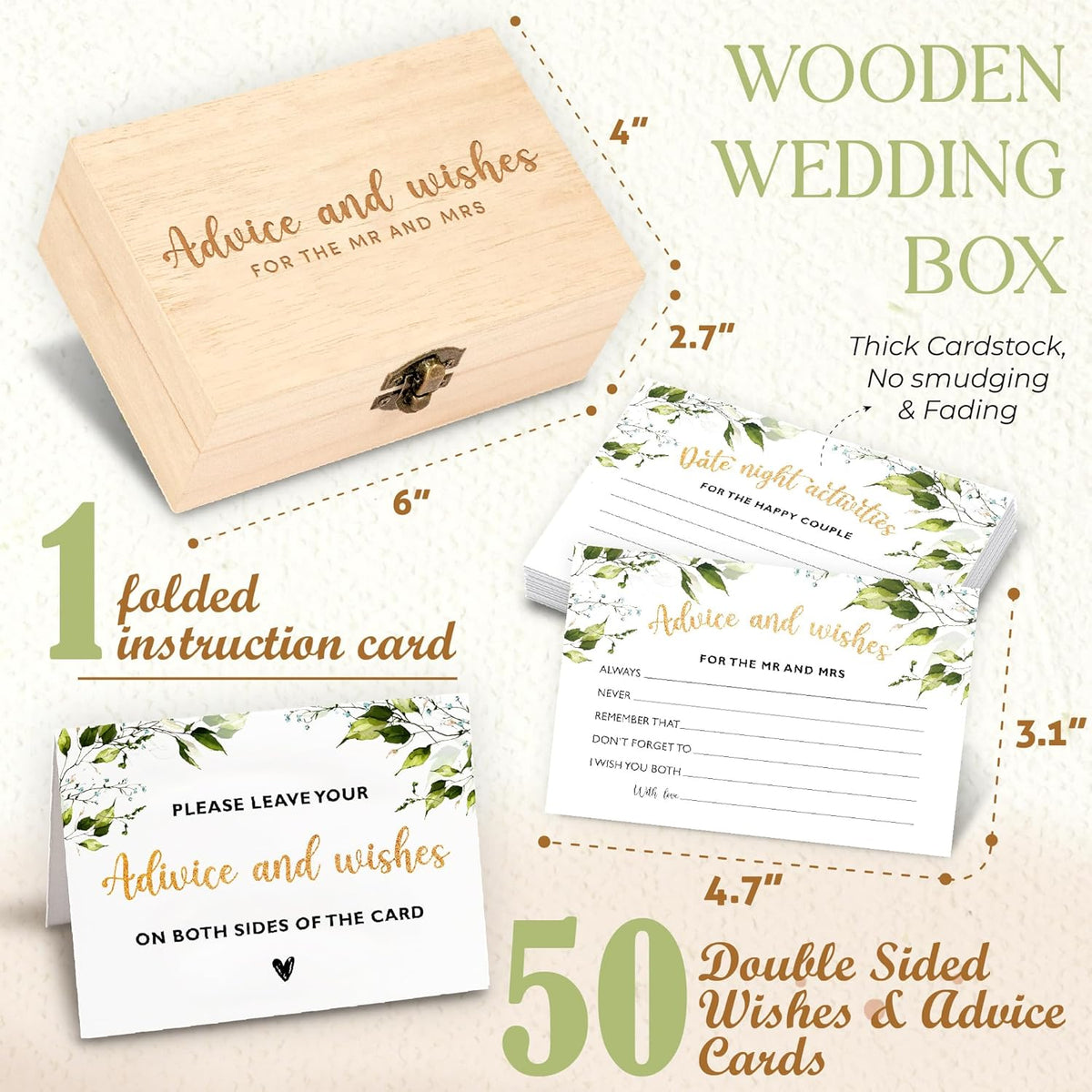 Advice and Wishes for The Mr and Mrs - Wedding Advice Cards for Bridal Shower Decorations, Bridal
