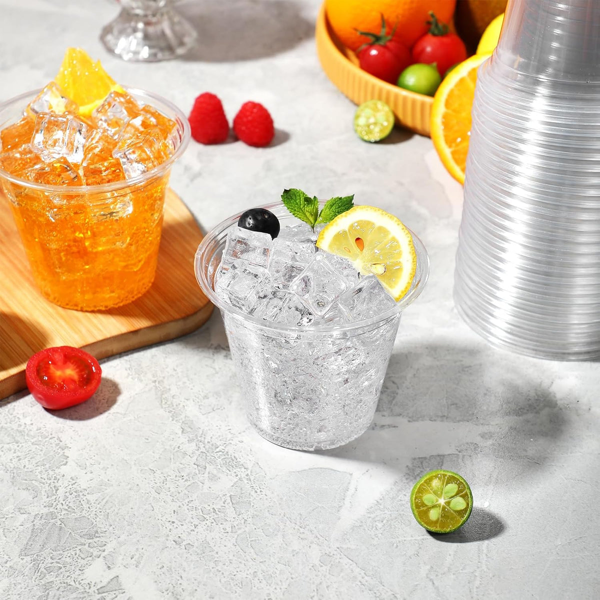 500 Pack 9 oz Clear Plastic Cups, Thickened Disposable Drink Clear Cups for Party, Higher Heat