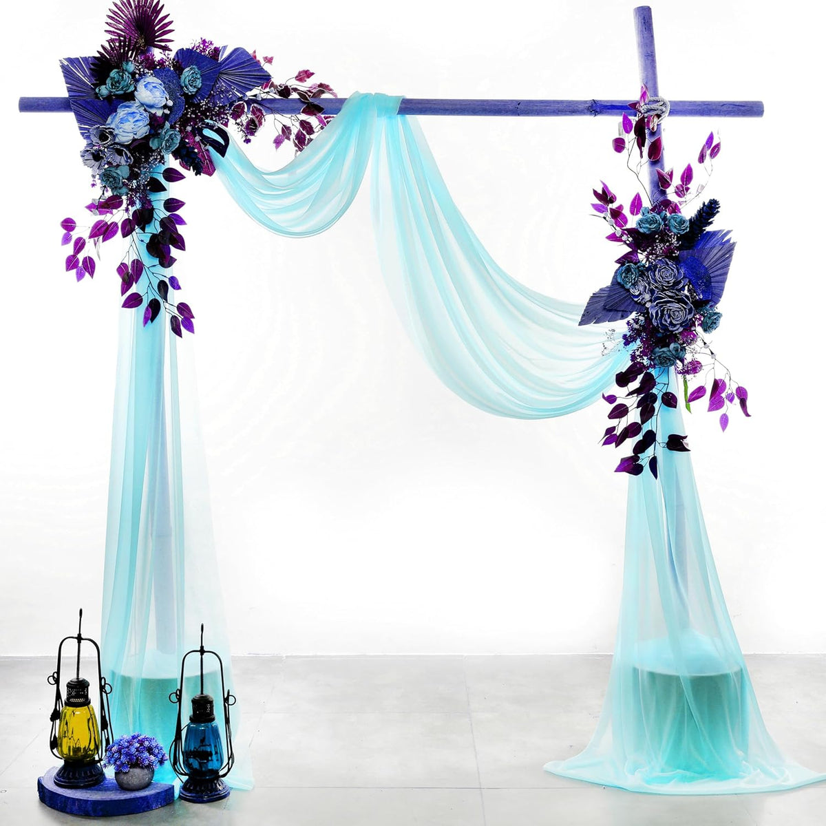VDS Pack of 2 Panel (30 Inch X 50 Feet) Wedding Arch Draping Fabric Sheer Chiffon Fabric Drapery