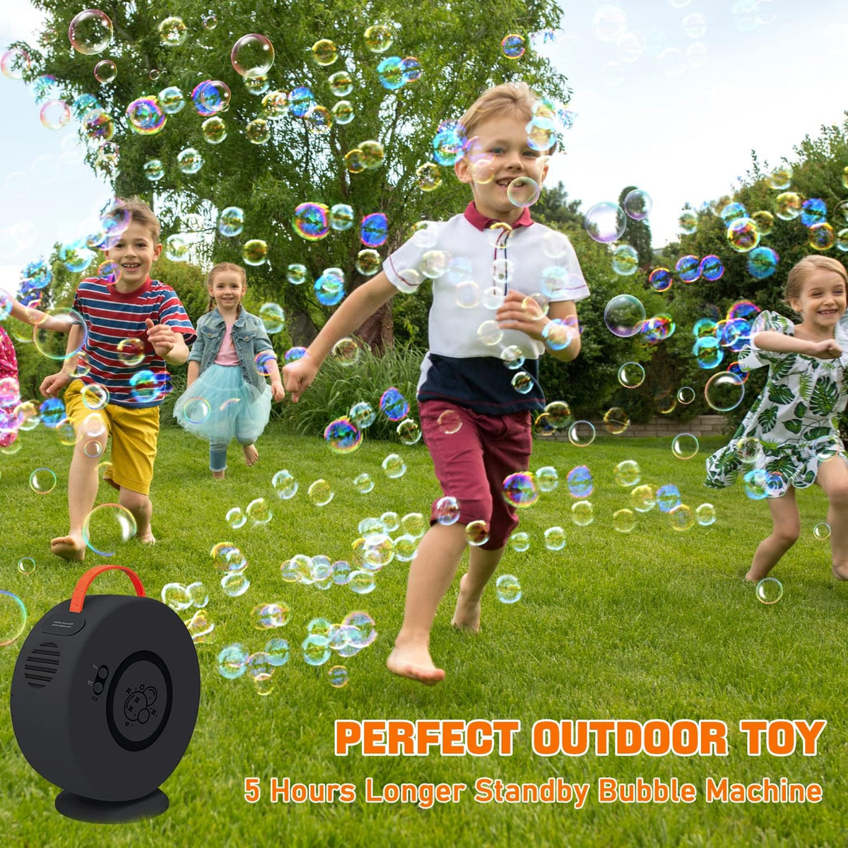 Bubble Machine Automatic Bubble Blower for Kids Toddlers Rechargeable Battery Portable Bubble Maker