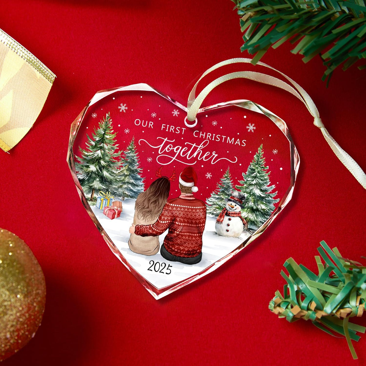 First Christmas Together Ornament 2025, Our Christmas Ornaments 2025 Gifts,Glass 1st Christmas