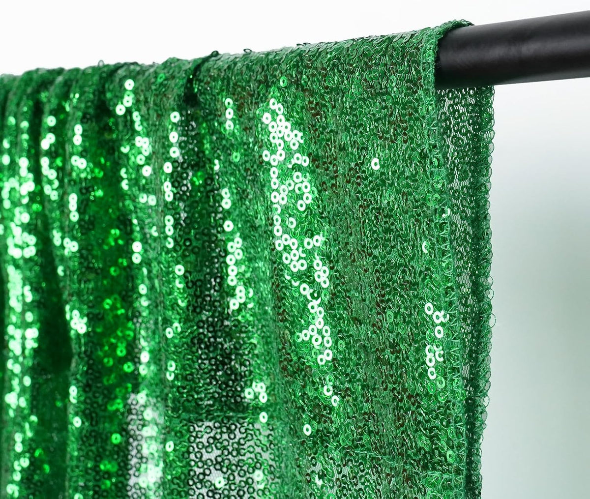 Poise3EHome Green Sequin Backdrop Curtain, 10Ft x 10Ft Green Glitter Backdrop Curtains, Sequence