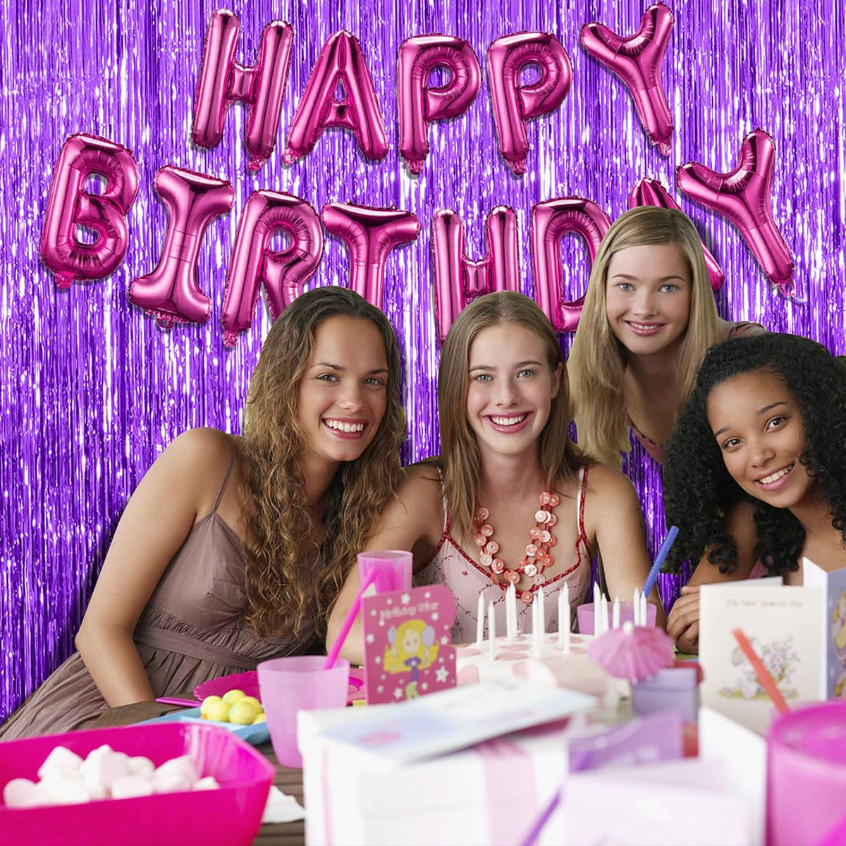 20 Pack Purple Backdrop Tinsel Streamers Foil Fringe Backdrop Halloween Party Decorations Purple