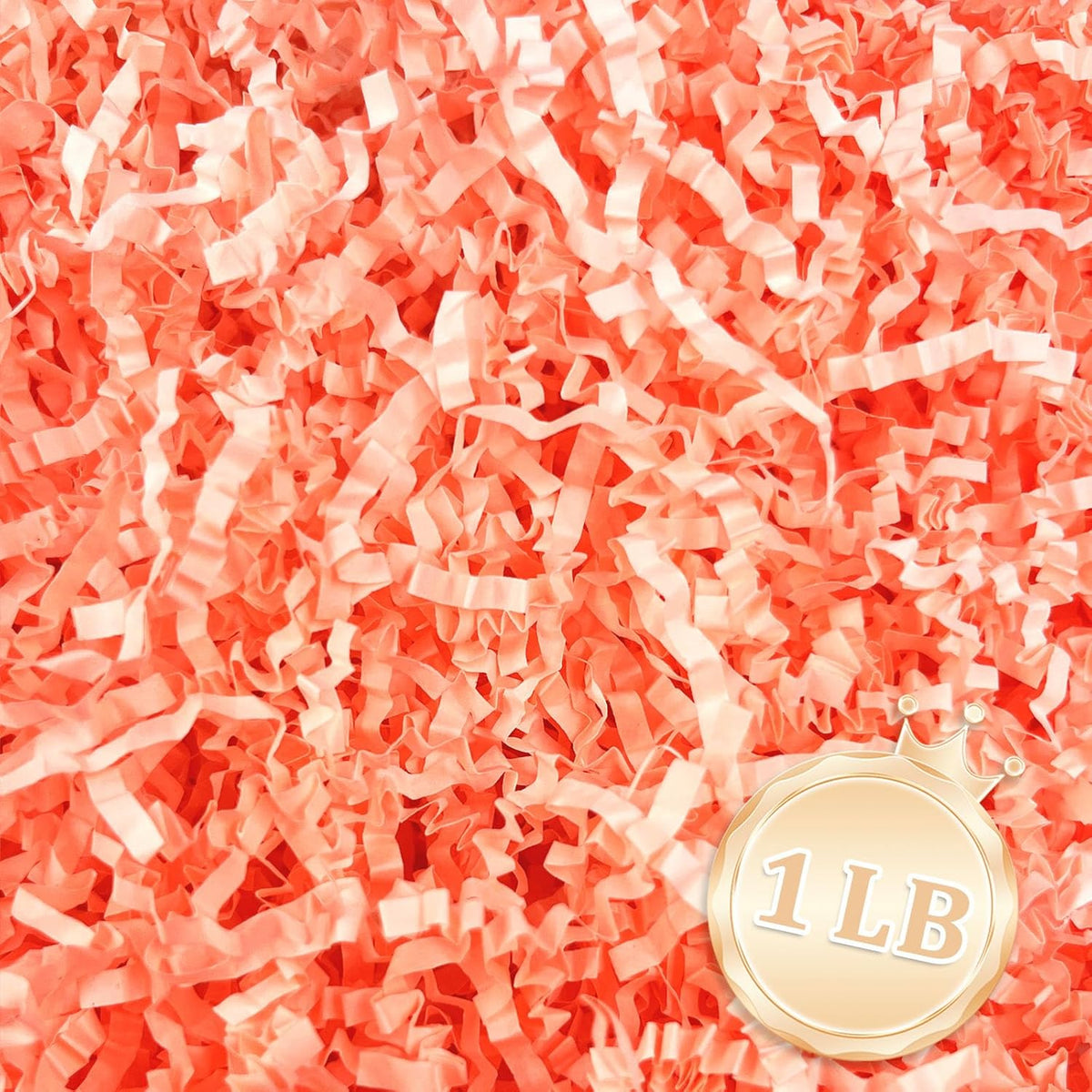 1 LB Fluorescent Pink Crinkle Cut Paper Shred Filler Great for Gift Wrapping, Fluorescent Pink