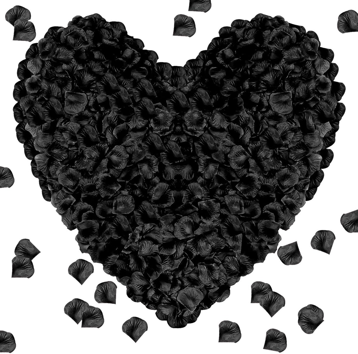 2000 Pcs Black Rose Petals Artificial Flower Petals Silk Black Rose Petals for Romantic