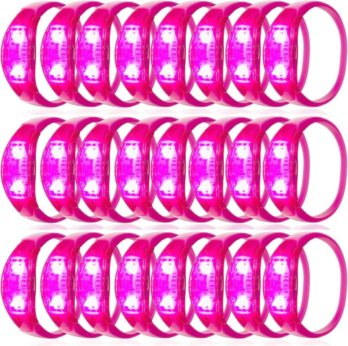 100 Pcs LED Bracelets Sound Activated with Flashing LED Strobe Music Control Light Up Bracelets for