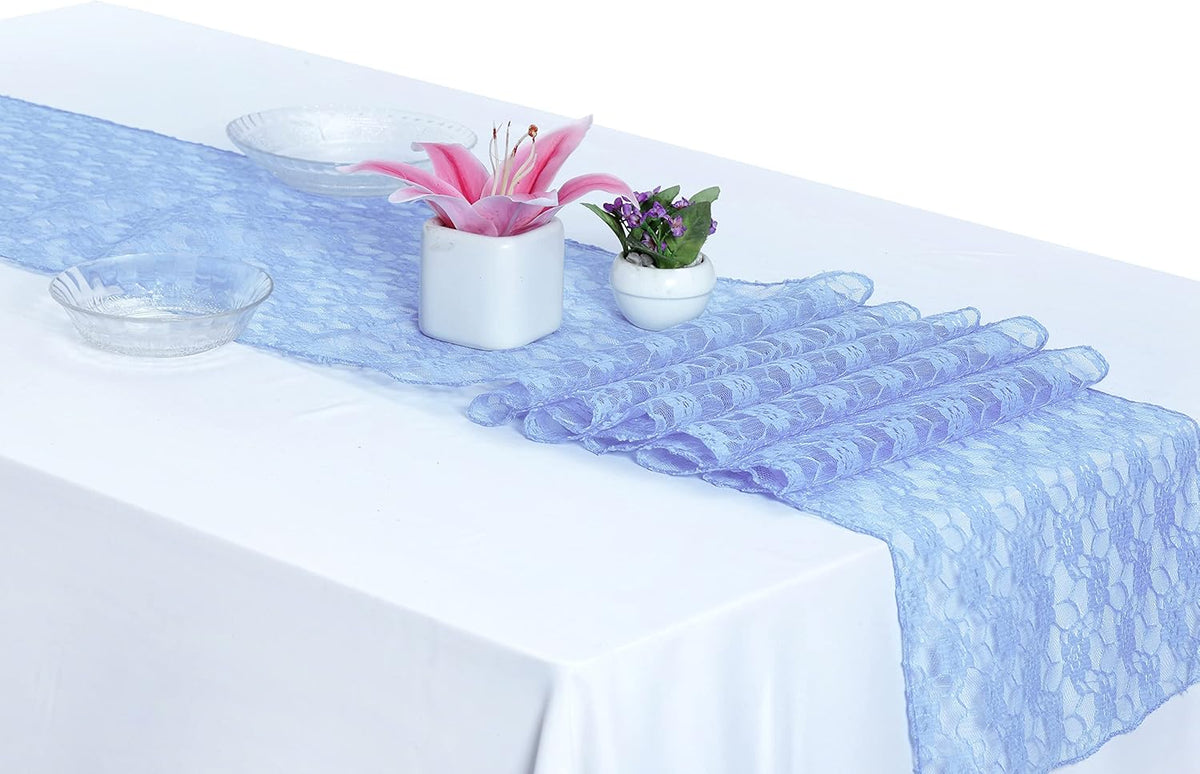 MDS Pack of 25 Wedding 12 x 108 inches Lace Table Runner for Wedding, Decorations for Birthday