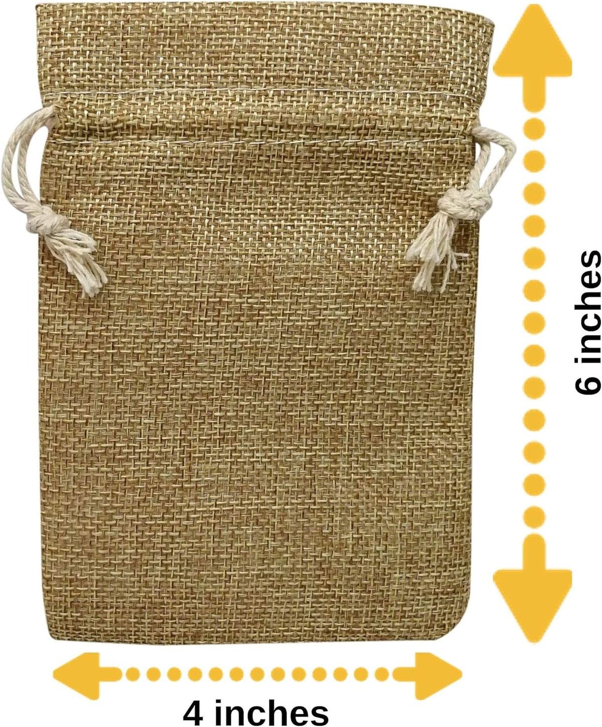 Supply Friend 50 Small Burlap Bags with Drawstring, 4x6 Inch Rustic Gift Bag Bulk Pack for