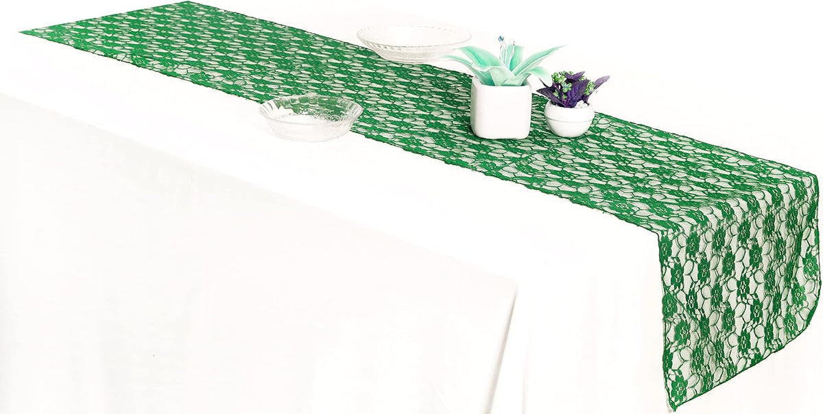 MDS Pack of 10 Wedding 12 x 108 inches Lace Table Runner for Wedding, Decorations for Birthday