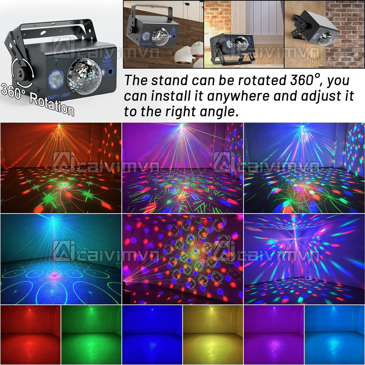 Disco Ball Light Party Lights, LED Sound Activated DJ Disco Light Stage Lights with Remote Control
