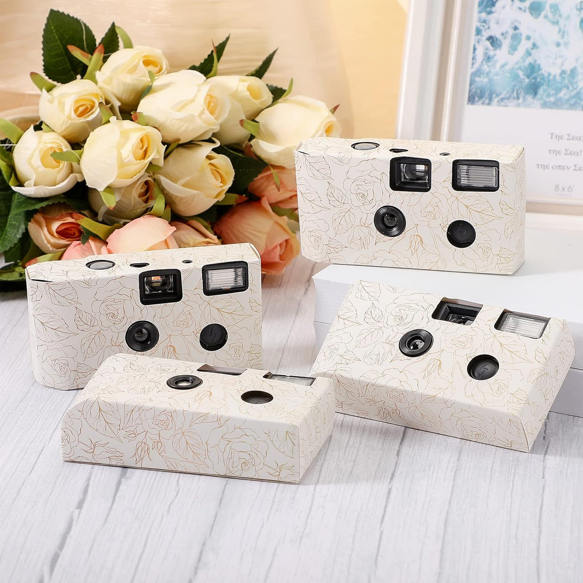 Zhengmy 4 Pack Disposable Camera for Wedding,34mm Single Use Camera with Flash One Time for