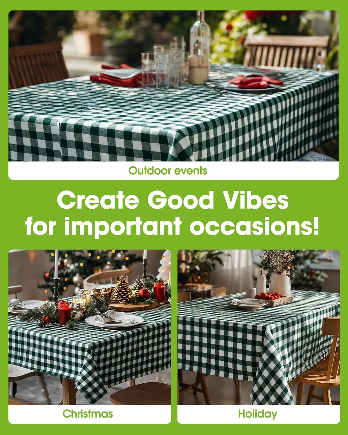 Pureegg Plastic Table Cloth Disposable 10 Pack, 54 x 108 Inch Table Cloths, Party, Picnic