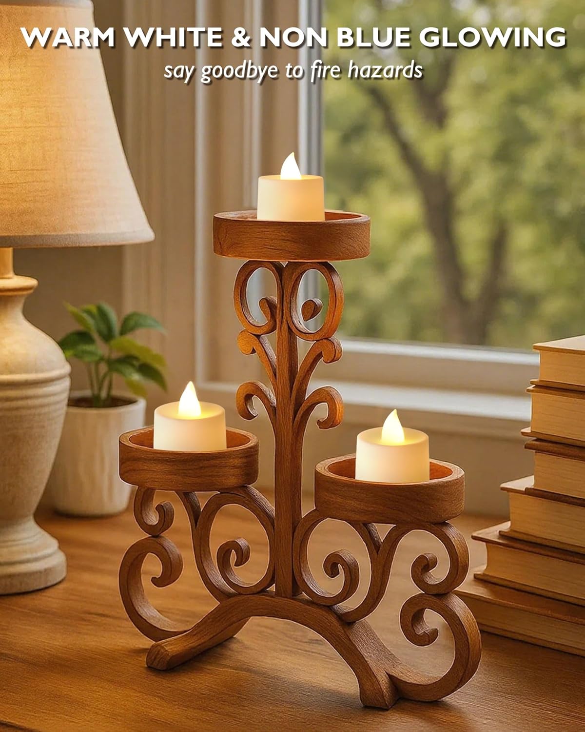 Amagic 24 Pack LED Tea Lights, Flameless Votive Candles, Lasting Electric Fake Small Candles