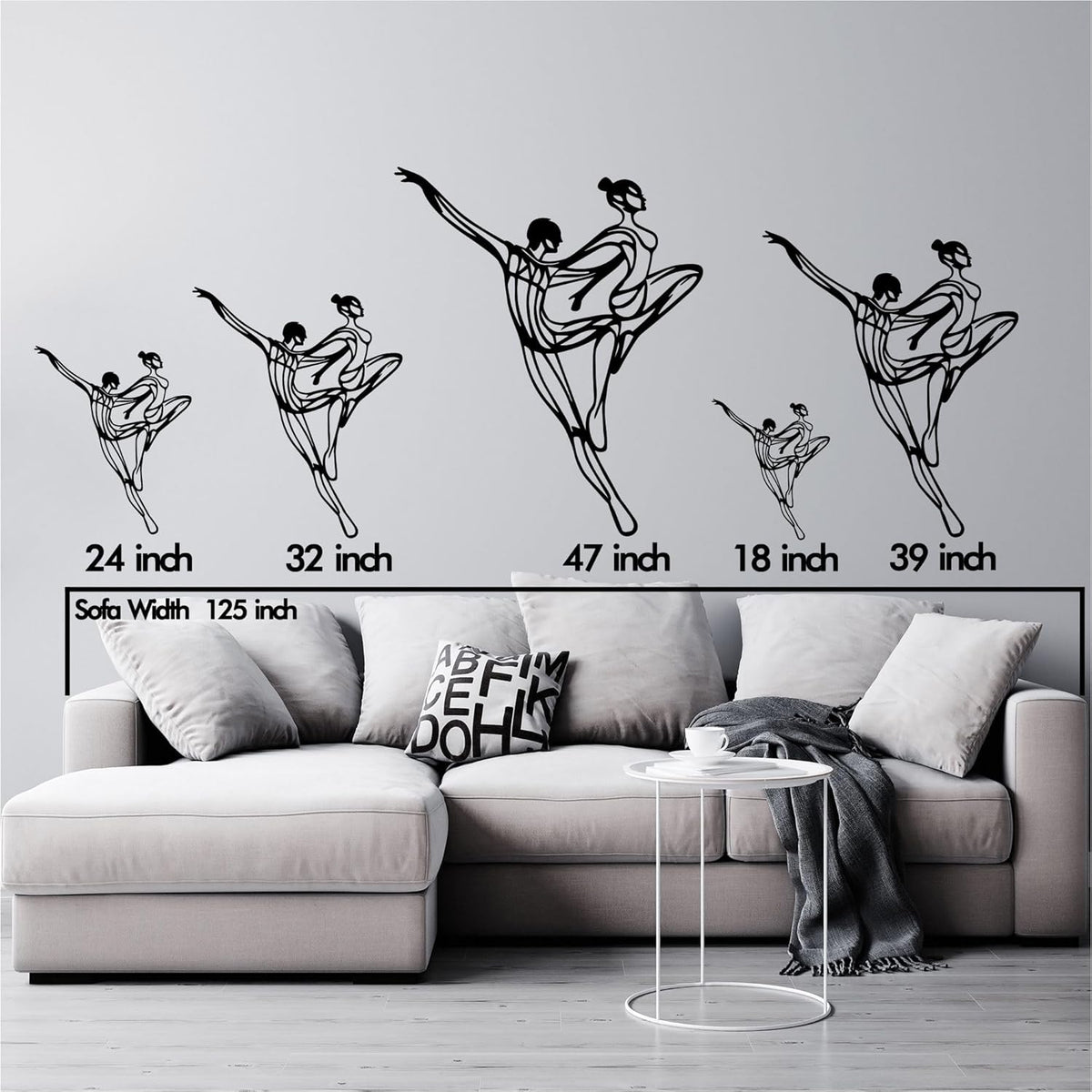 Wita Home Dancing Couple Metal Wall Art, Modern Minimalist Line Art Sculpture, Over the Bed Home