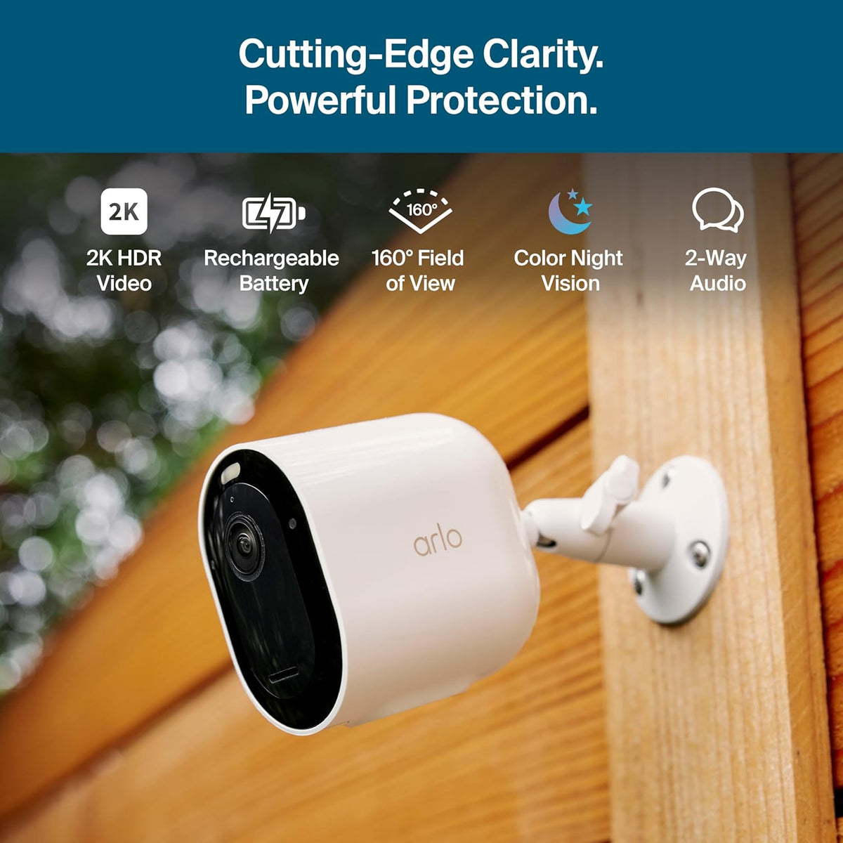 Arlo Pro Security Camera (6th Gen - 2025 Release) - 2K HDR, Battery Power, Event Captions