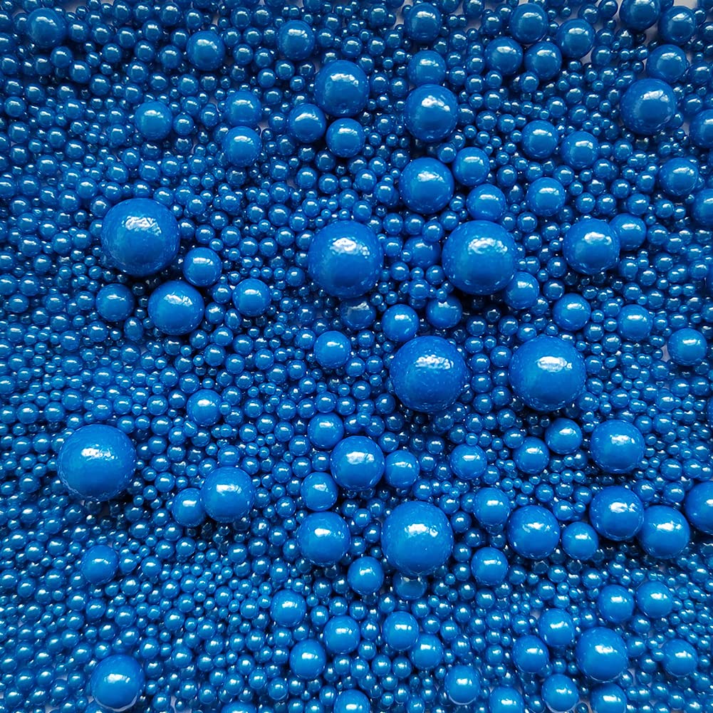Edible Royal Blue Sugar Pearls Candy Sprinkles 120G/ 4.23Ounce Baking Cake Sprinkles Cupcake and