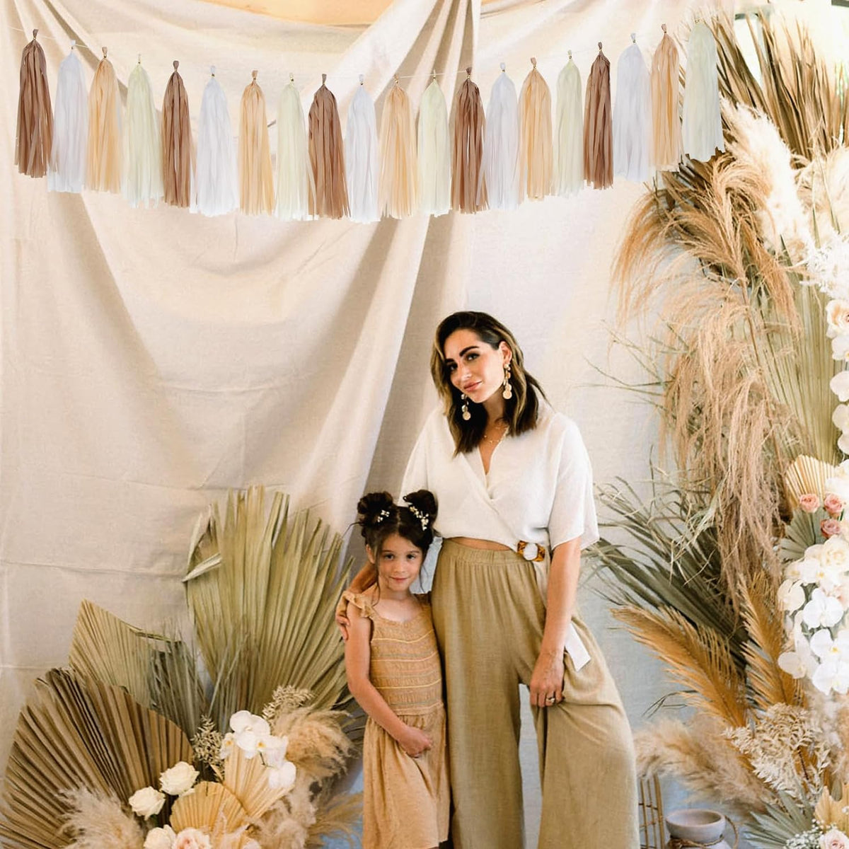 Boho Rainbow Baby-Shower Party-Decorations Tassel-Garland - 20pcs Neutral Birthday Wedding Bridal