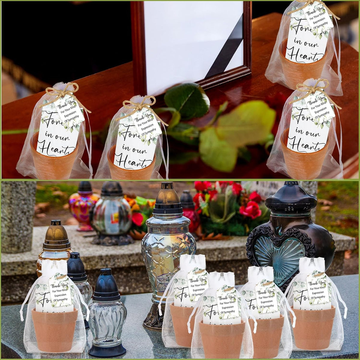Ctosree 50 Sets Funeral Favors for Guests Greenery Celebration of Life Gifts Include Seed Packet