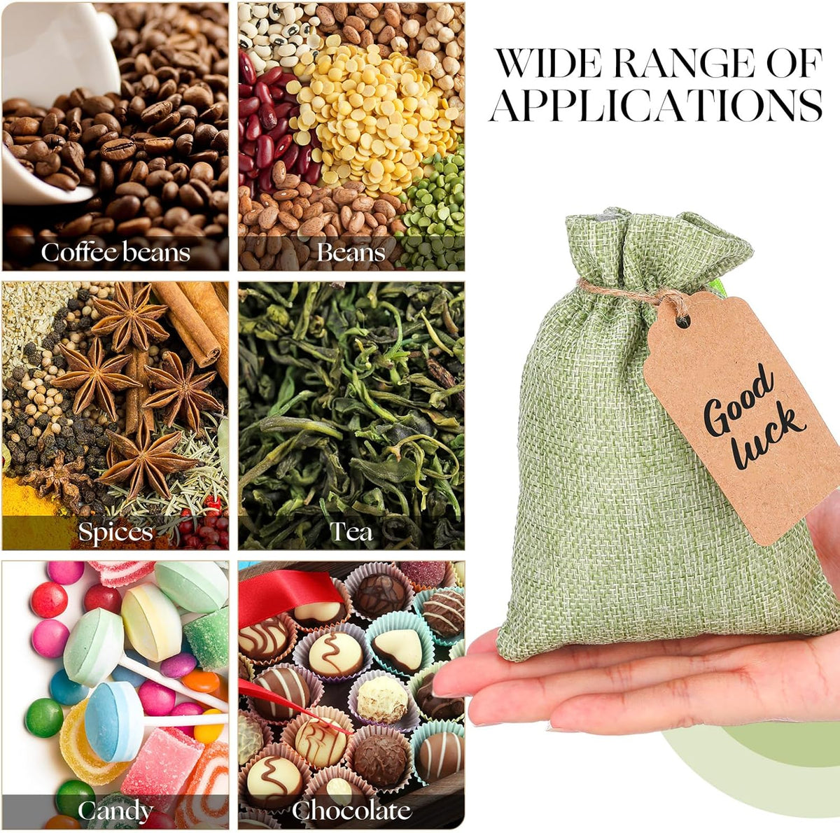 Woanger 100 Pcs Burlap Gift Bags with 100 Pcs Kraft Paper Gift Tags with Drawstring Favor Bulk