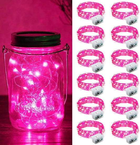 ZGWJ 12 Pack Fairy Lights Battery Operated, 7ft 20 Mini LED Fairy String Lights Silver Wire 3 Modes
