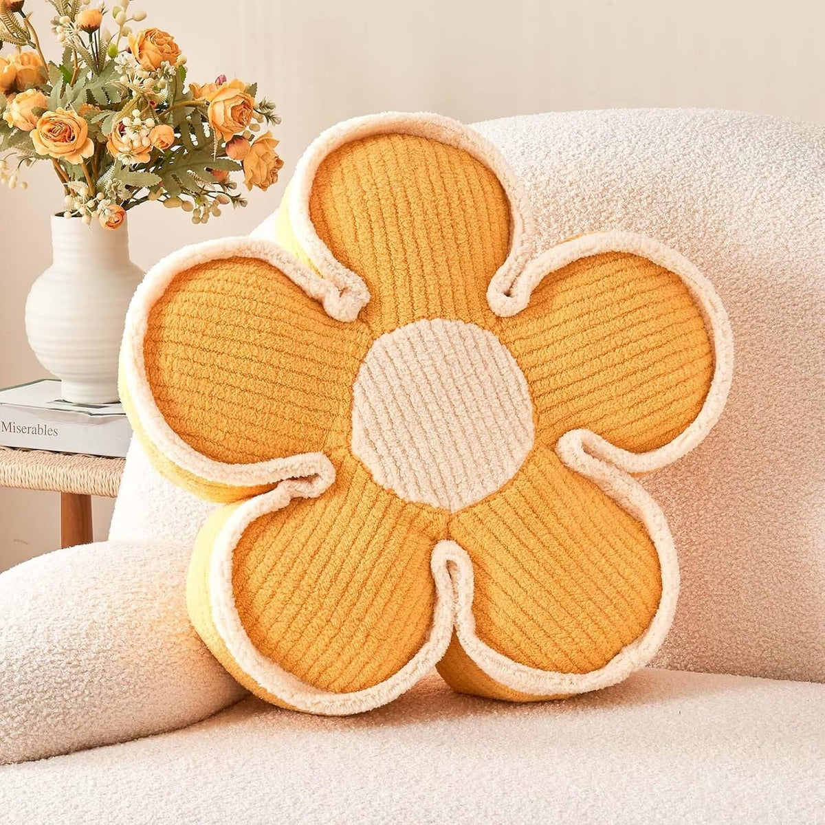 Flower Pillow, Soft Shaped Floor Cushion, Decorative Throw Pillow, Cute Seating Cushion, Plush
