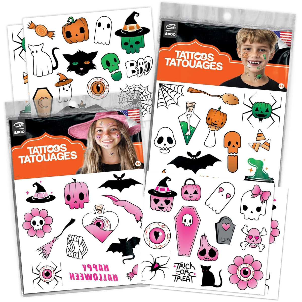 Spooky Halloween Temporary Tattoos Variety Pack – 100+ Scary Designs for Kids & Adults, Includes