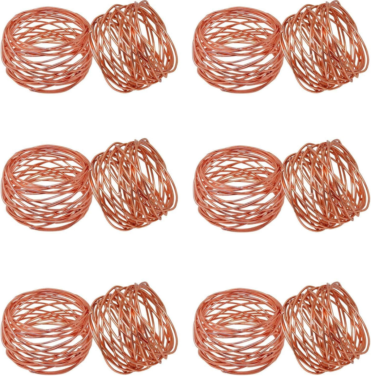 Handmade Round Mesh Napkin Rings Holder for Dinning Table Parties Everyday, Set of 12