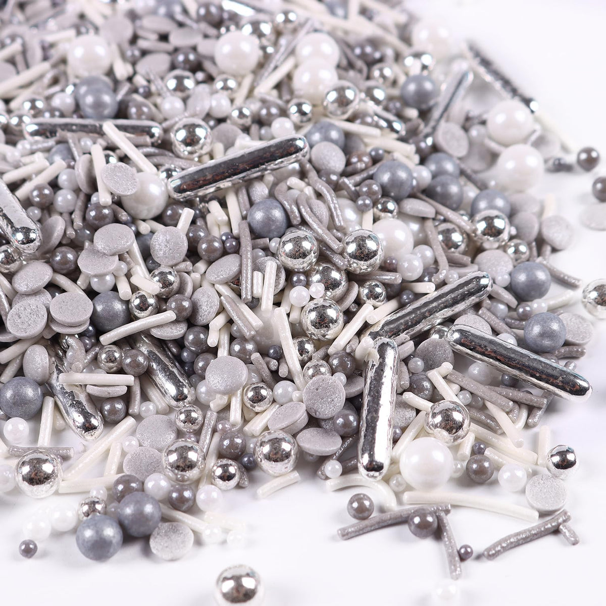 Silver Sprinkles for Cake Decorating, Silver Rob Sprinkles, Silver Pearl Sprinkles, Jimmy