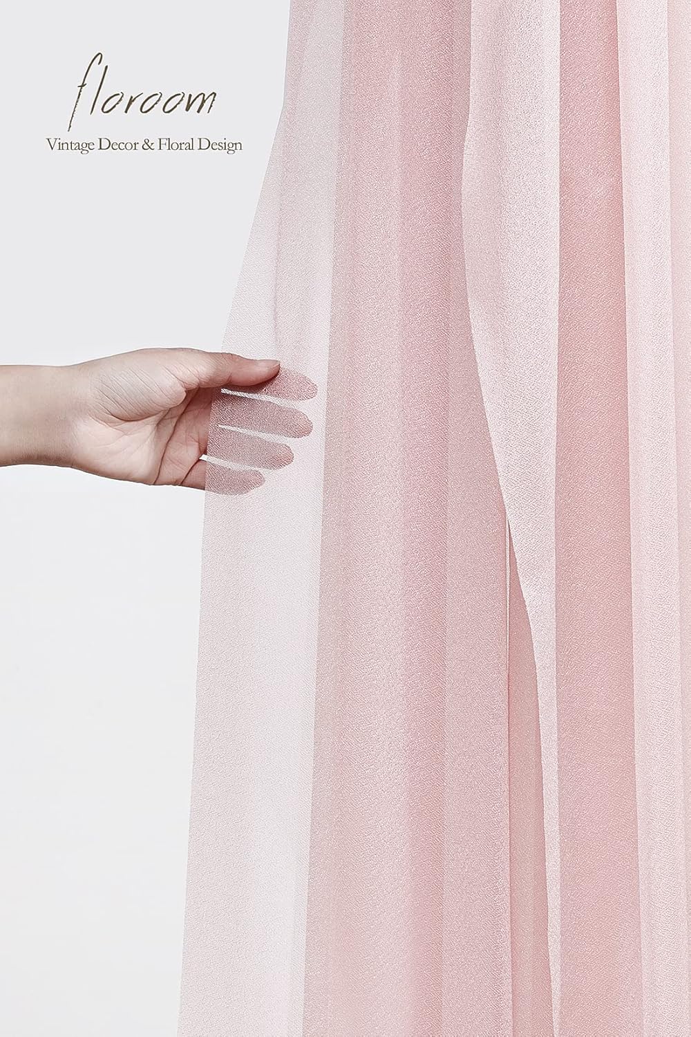 Floroom Wedding Arch Draping Fabric 2 Panels 20Ft Dusty Rose Chiffon Fabric Drapes Arbor Drapery