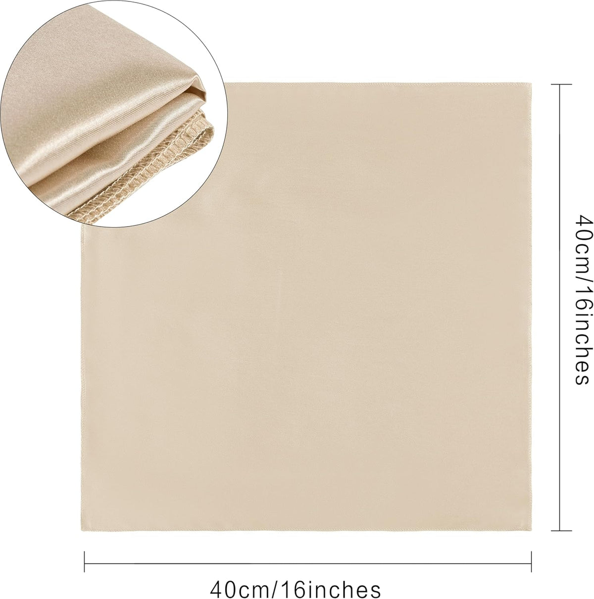 36 Pack Square Satin Dinner Napkins, 16x16 Inches Silky Soft Smooth Table Cloth Napkins for