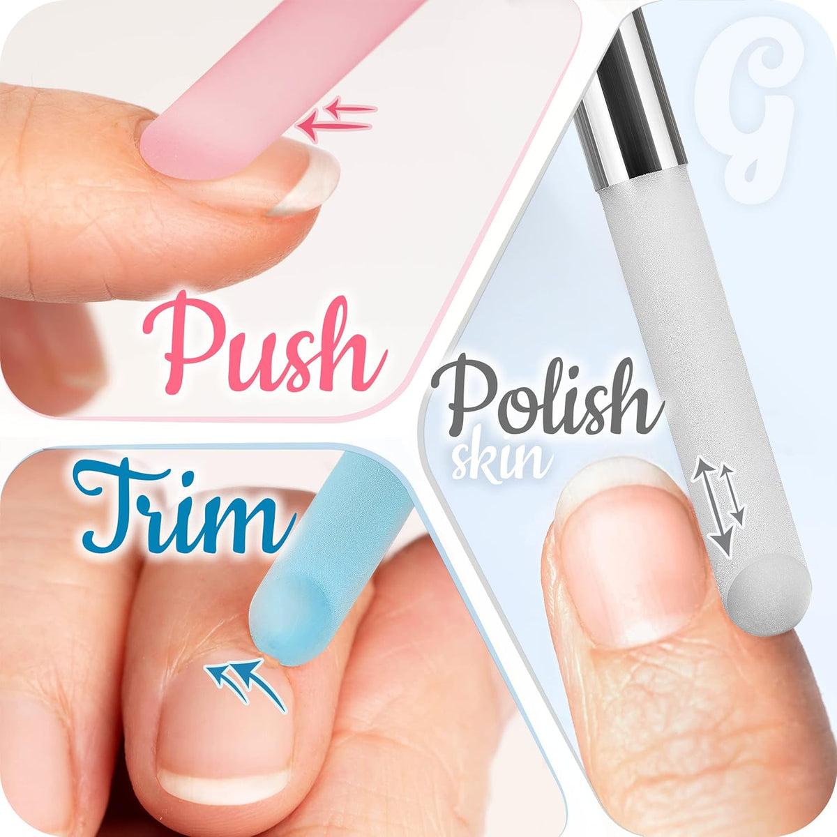 GLADZY Glass Cuticle Pusher - Manicure Cuticle Stick - Crystal Glass Cuticle Remover - Professional