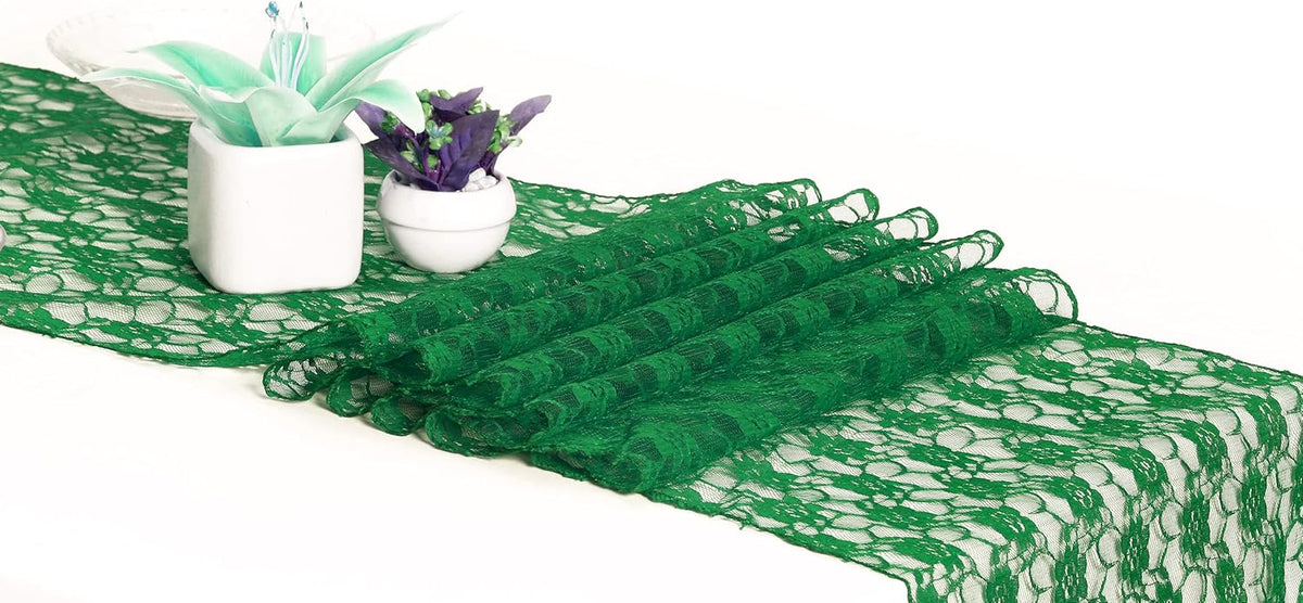 MDS Pack of 15 Wedding 12 x 108 inches Lace Table Runner for Wedding, Decorations for Birthday