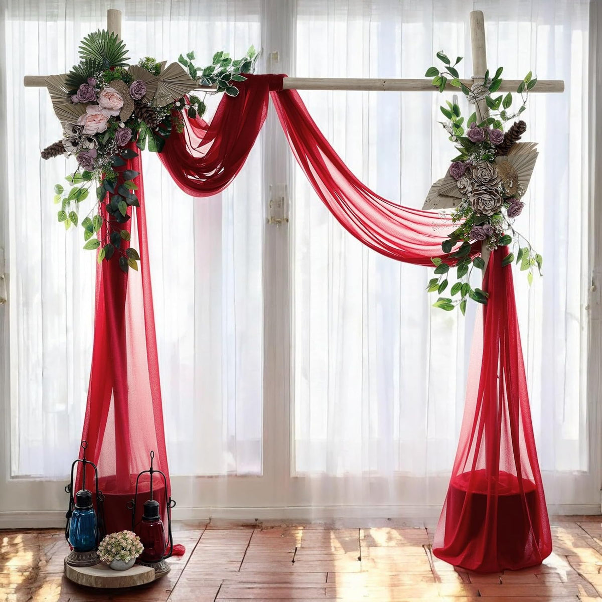 MDS Halloween Chiffon Draping Fabric - 2 Panel, 30" Wide x 30ft Long - Sheer Spooky Arbor & Canopy
