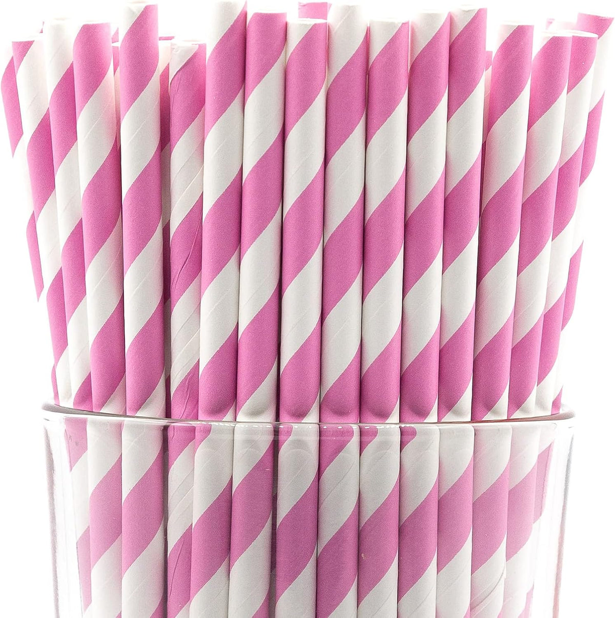 Pack of 900 Baby Pink Swirls Biodegradable 4-Ply Paper Drinking Straws (Compostable, Non-toxic