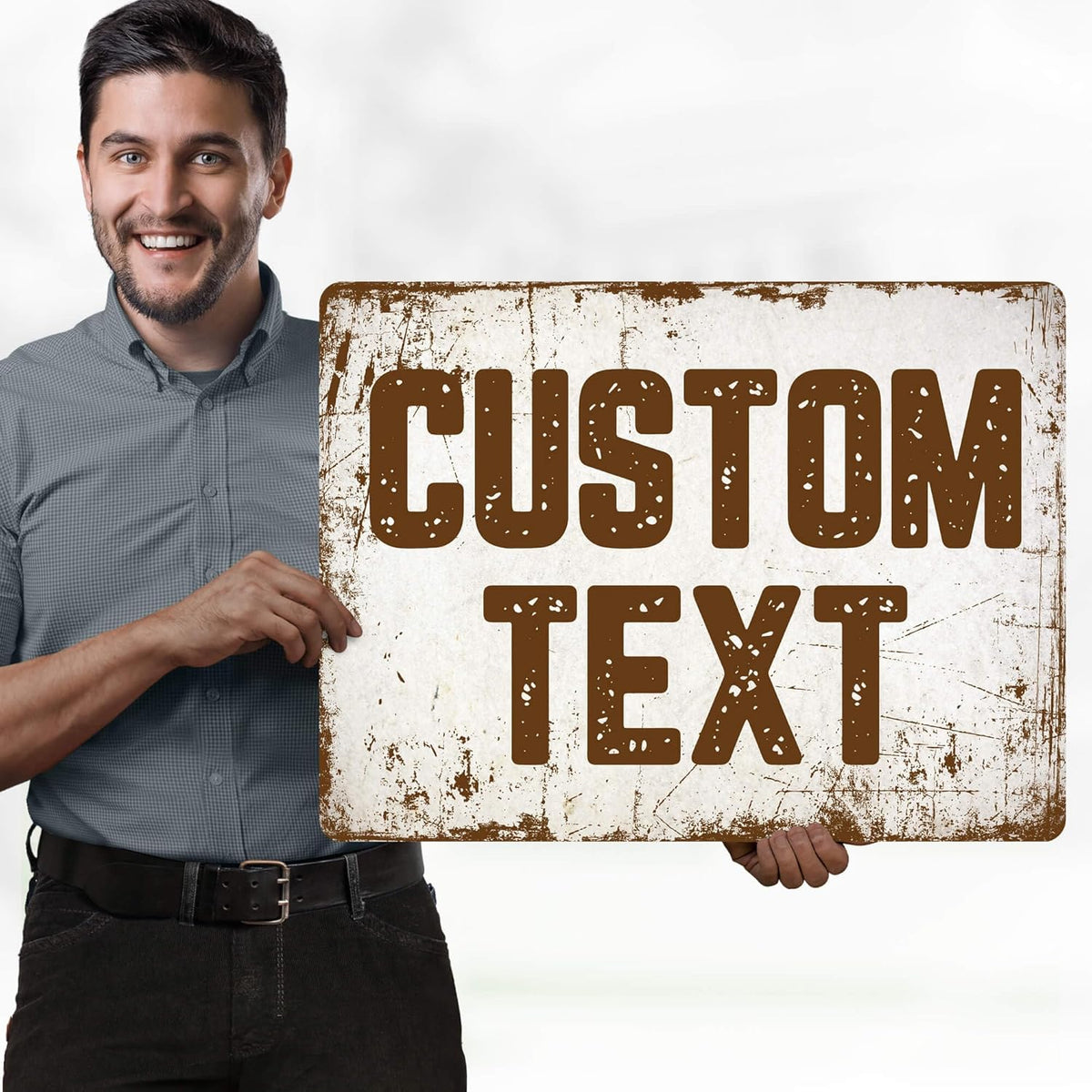 Custom Sign, Custom Street Sign, 11 Font Colors, 13 Font Styles, 4 Hole Options, 22 Sizes, 18x24