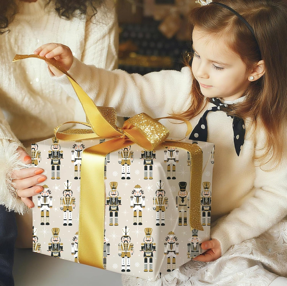 Ulmasinn Reversible Christmas Wrapping Paper Roll - 17" x33ft Double-Sided Designs with Luxury