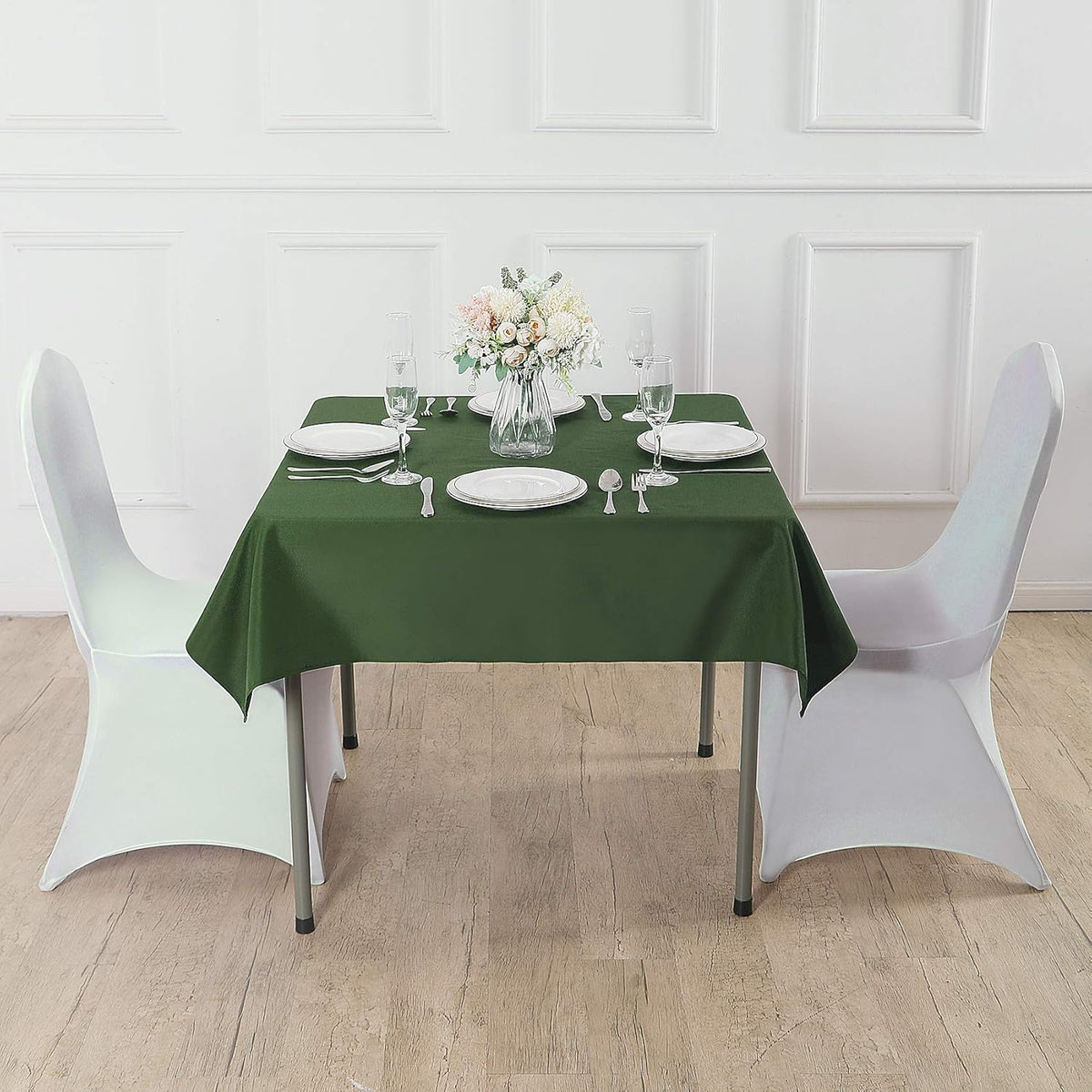 Cupuamon Square Tablecloth 90x90 inch Washable Polyester Fabric Table Cloth for Wedding Party