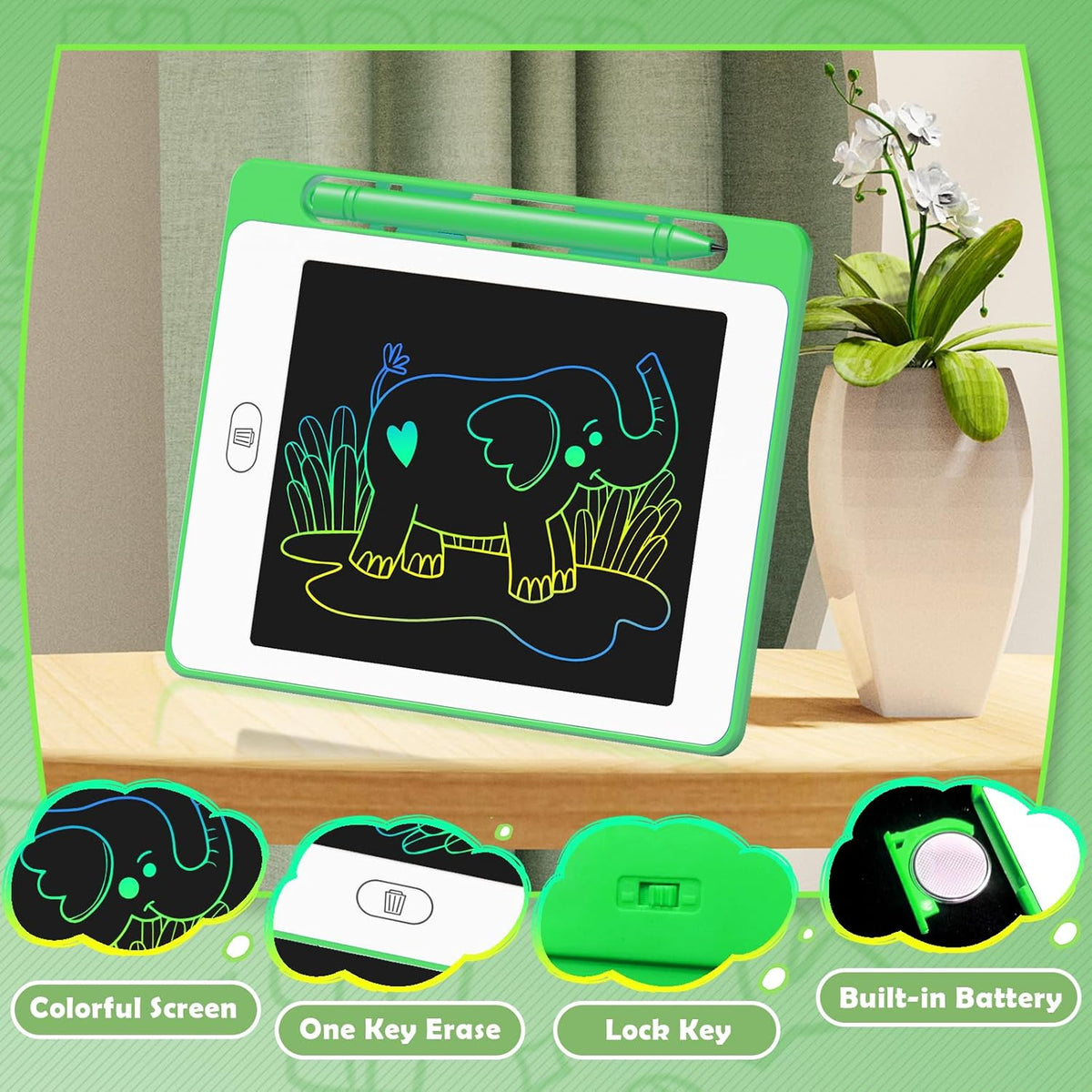3 Pack LCD Writing Tablet for Kids, 6.5 Inch Colorful Doodle Board Drawing Tablet, Erasable